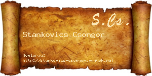 Stankovics Csongor névjegykártya